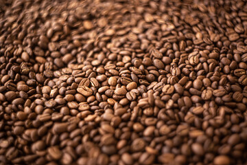 Coffee. Roasted coffee beans. Texture.
