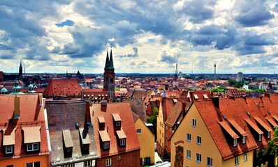 Obraz premium German city of Nuremberg photographed from above 