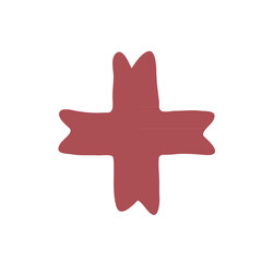 Cross doodle logo icon sign Abstract shape boho nursery clipart Flag symbol Hand drawn Cute design Cartoon children's style Fashion print clothes apparel greeting invitation card flyer poster banner