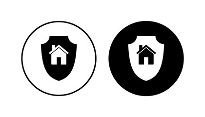 Home insurance icon set. home protection icon