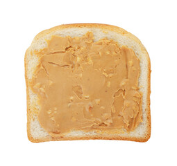 Peanut butter on a slice of toast
