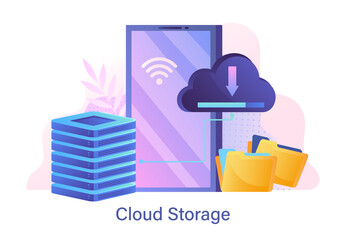 Web hosting and cloud storage concept