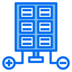 Solar Power blue line icon