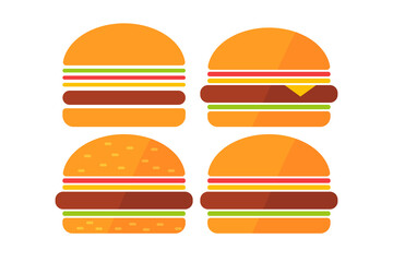 Cheeseburger. Simple icon set. Flat style element for graphic design. Vector EPS10 illustration.