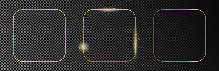 Gold glowing rounded square frame
