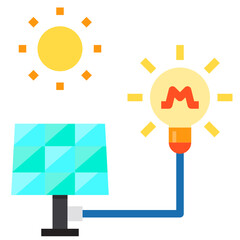 Solar power flat icon