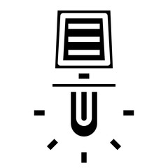 Solar power lamp glyph icon