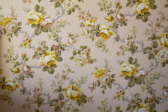 PAPIER PEINT FLEURI VINTAGE