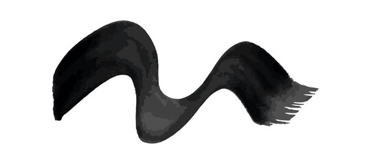 Black wavy grunge brush strokes