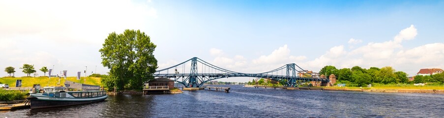Panorama of the Kaiser Wilhelm bridge in the port city of Wilhelmshaven, Lower Saxony by day
