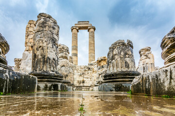 The Apollo Temple view in Didim Town of Turkey