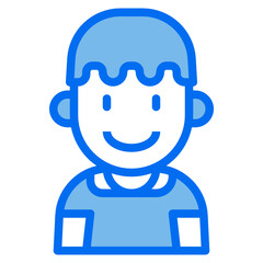 kid blue line icon
