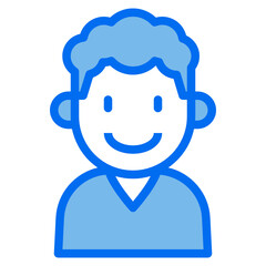 kid blue line icon