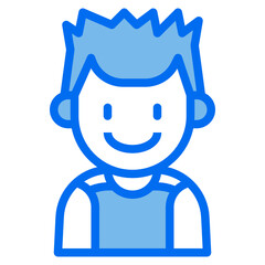 kid blue line icon