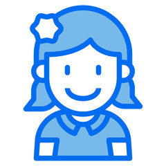 kid blue line icon