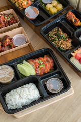 food delivery in take away boxes for daily nutrition