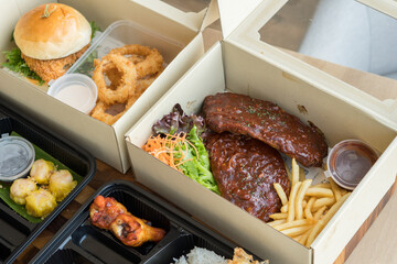 food delivery in take away boxes for daily nutrition
