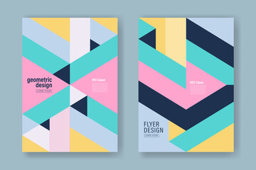 Pastel Color Geometric Background Flyer Design Template