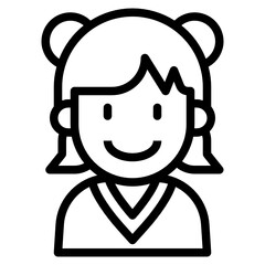 girl line icon
