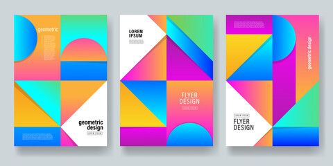 Colorful Geometric Background Flyer Design Template