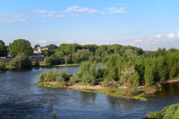 Fototapeta na wymiar Loire river bank in amboise city