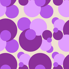 Seamless abstract pattern violet circle on beige design element stock vector illustration for web, for print, for fabric print