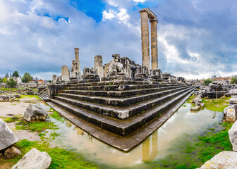 Fototapeta premium The Apollo Temple view in Didim Town of Turkey
