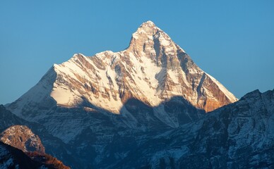 mount Nanda Devi sunset view India himalaya mountain
