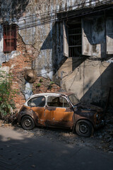 old car in the old town