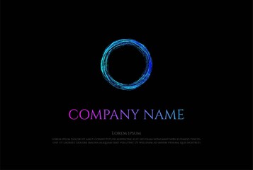 Circle Fresh Water Splash or Paint Brush Logo Design Vector