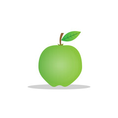 vector illustration of guava fruit design. green texture. white isolated. modern fruit design