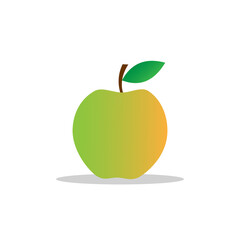 vector illustration of apple fruit design. green orange texture. white isolated. modern fruit design