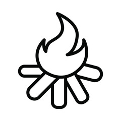 Bonfire line icon. Representation of crossed logs and fire above them, simple vector illustration. Outline sign for mobile concept and web design, store, logo