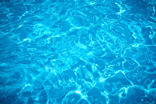 Blue water in a pool. Water texture