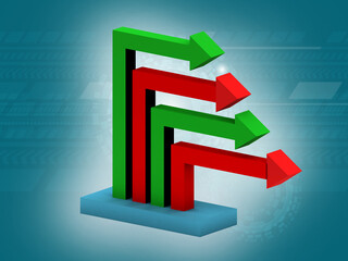 3d rendering Stock market online business concept. business Graph 
