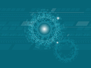 2d illustration Abstract futuristic electronic circuit technology background
