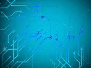 2d illustration Abstract futuristic electronic circuit technology background

