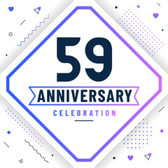 59 years anniversary greetings card, 59 anniversary celebration background free vector.