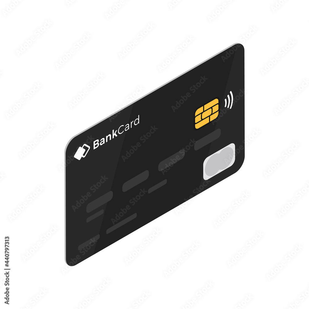 Sticker isometric credit card