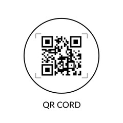 Vector scan QR code flat icon symbol on white background.
