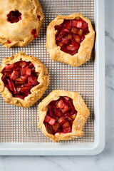 Rhubarb pie gallete tip view. Homemade dessert
