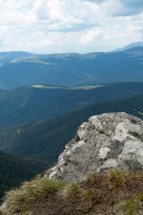 rocky mountain ledge, summer mountain scenery