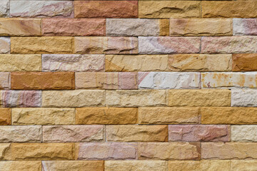 Home yellow granite patterned wall tiles. Exterior brown stone wall brick.