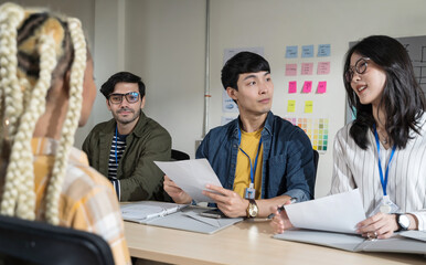 Asian startup business people team do job interview candidate for the job position