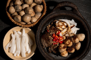 Vegetarian food: Mushroom straw with coconut