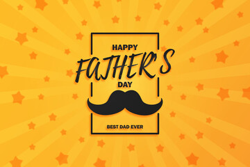 Happy father's day. Greeting card with wishes. Yellow and black color. Vector modern illustration.