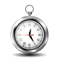 Silver watches isolated on white background