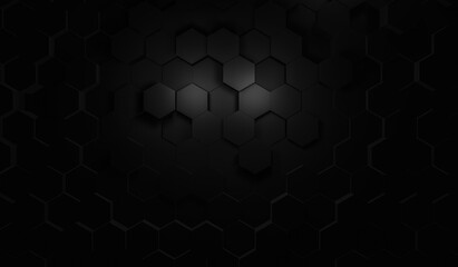 3d hexagon abstract background. Technological concept. beautiful texture dark background illustration