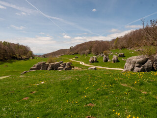 The sphinxes of Lessinia monoliths rock shaped by nature over thousands of years