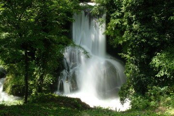 Obraz premium The Marmore waterfall, as it appears at the bottom, in Umbria central Italy